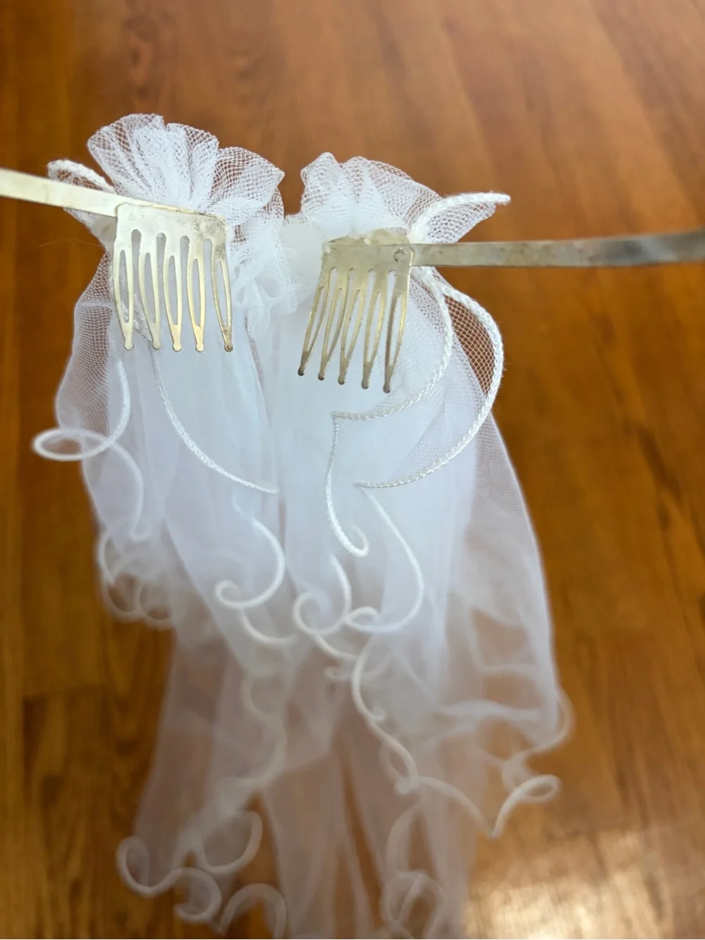 Flower Girl First Communion Veil Headband with Rhinestone Crown